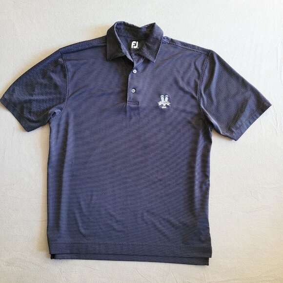 Footjoy Shirt Mens Large Blue Dots Golf Polo Redtail 1990 Golf Club Embroidery - Picture 1 of 7